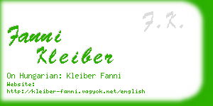 fanni kleiber business card